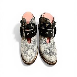 Freebird by Steven Leather Saloon Snakeskin Boots Size 9 GUC